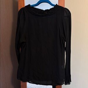 Reformation sheer black long sleeve mock neck shirt size large